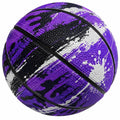 Ballon de basketball extérieur violet, noir et blanc avec motif unique