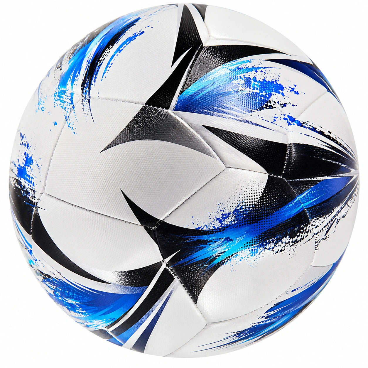 Ballon de Football Entraînement Taille 5 Blanc Bleu Noir