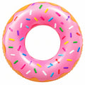 Bouée Gonflable Donut Géant Rose avec Éclats Multicolores