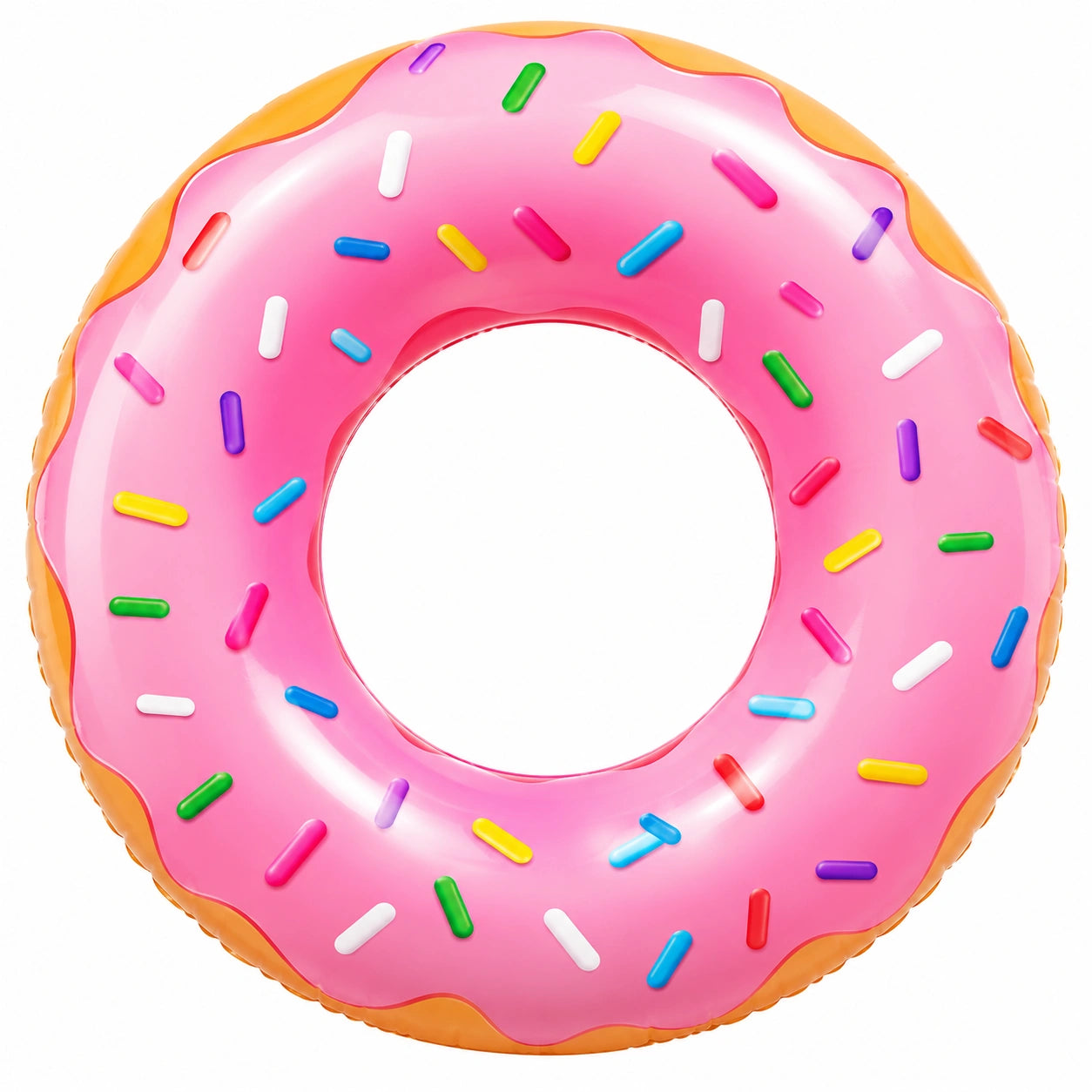 Bouée Gonflable Donut Géant Rose avec Éclats Multicolores