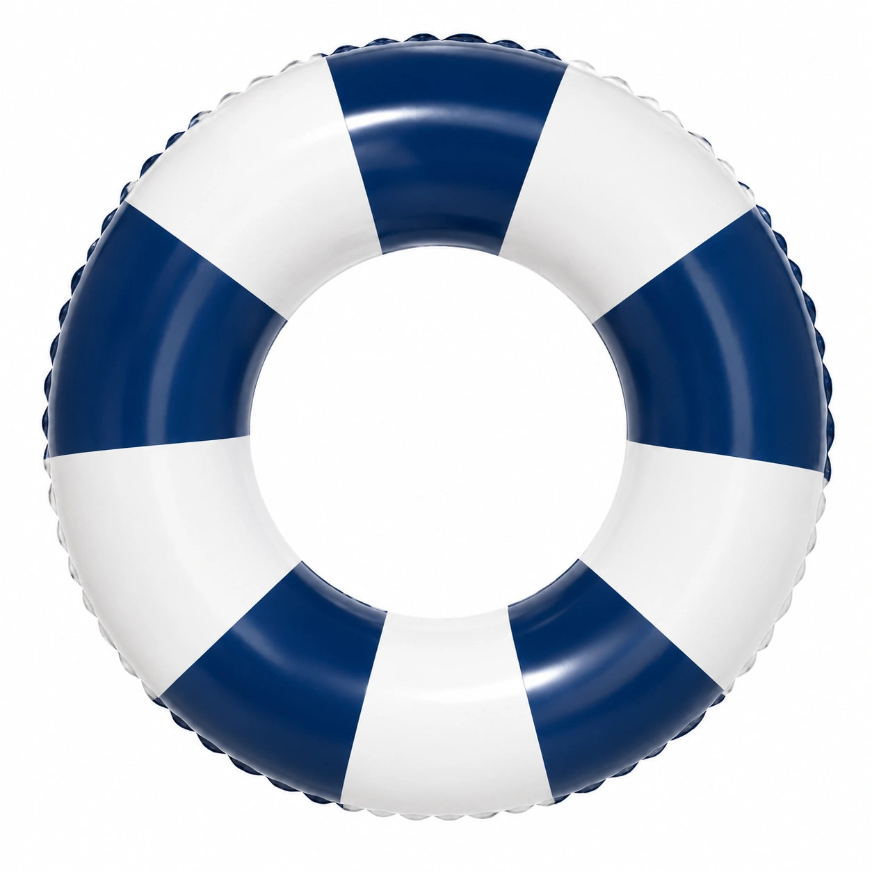 Bouée de natation rayée bleu et blanc