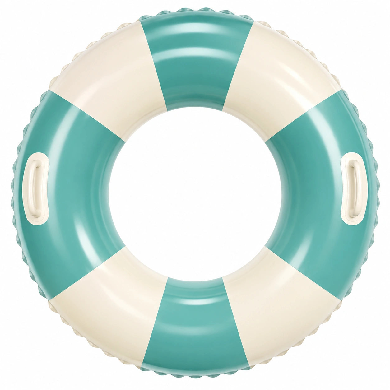 Bouée de Natation Gonflable Verte et Crème avec Poignées