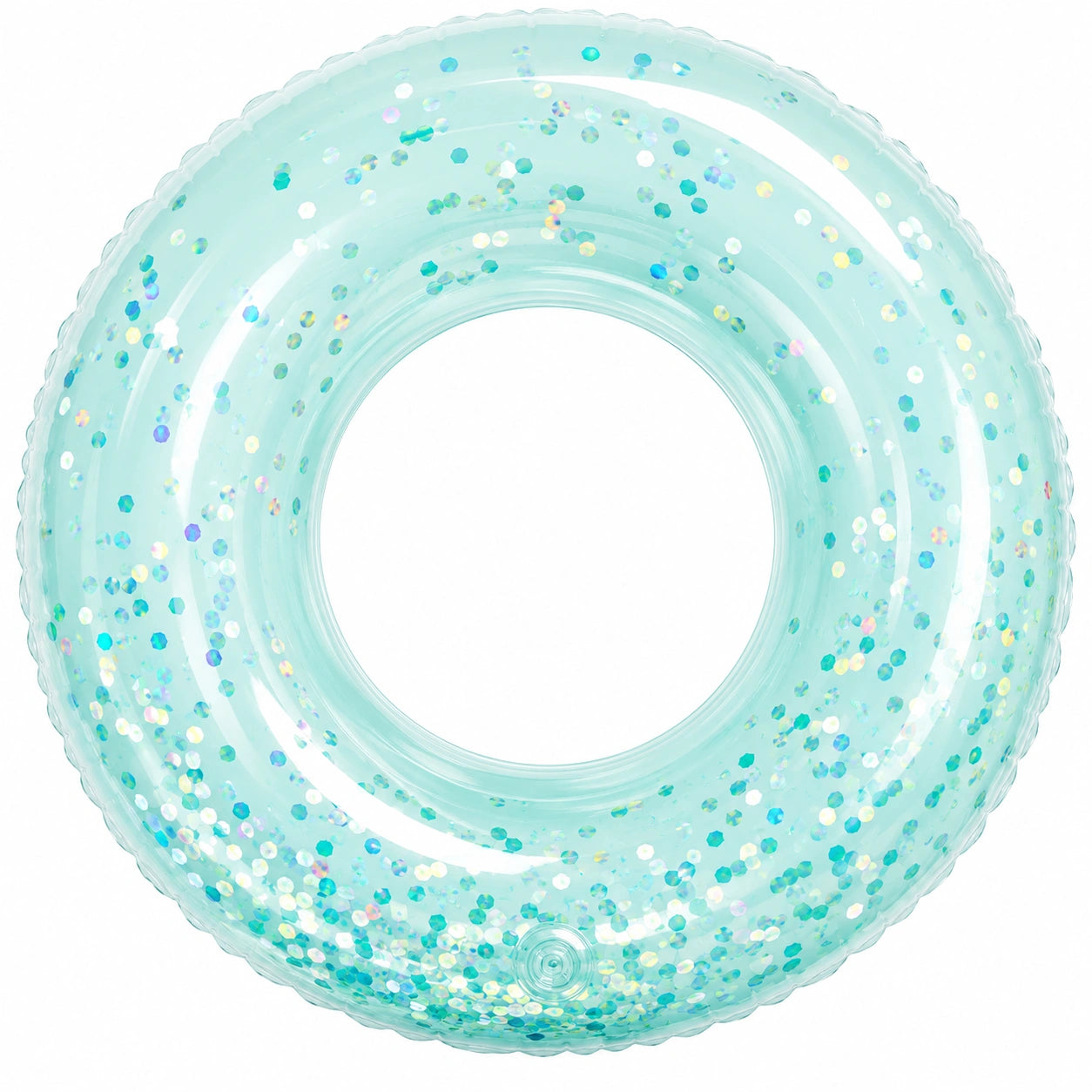 Bouée Gonflable Pailletée Vert Transparent
