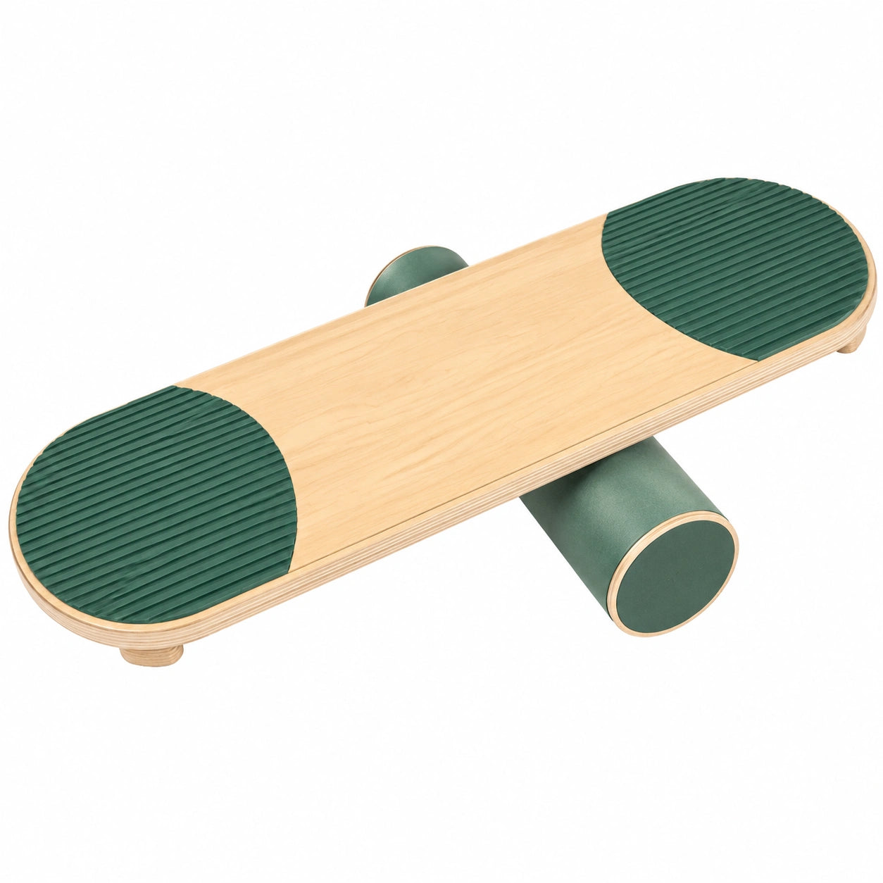 Planche d'Équilibre en Bois avec Surface Antidérapante Verte